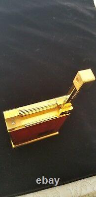 St Dupont Gold Dust Red Lacquer Table Jeroboam Limited Edition Lighter Rare