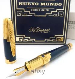 St Dupont Limited Edition 1998 Nuevo Mundo Fountain Pen Gold Saphire Lacquer