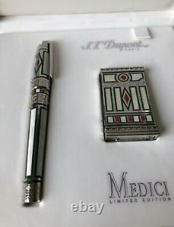 St. Dupont Medici Limited Edition Duo Set Lighter + Fountain Pen, New