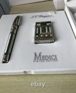 St. Dupont Medici Limited Edition Duo Set Lighter + Fountain Pen, New
