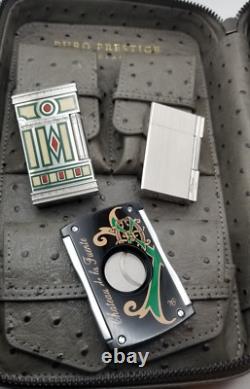 St Dupont Medici Limited Edition Line Ligne 2 Lighter From 2005 Green Stone #646