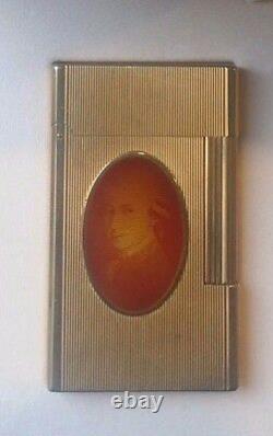 St Dupont Mozart Medallion Linge Line 2 Limited Edition Gold Lighter Red Lacquer