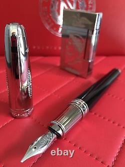 St Dupont Napoleon Linge 2 Line 2 Limited Edition Platinum Lighter And Pen Set