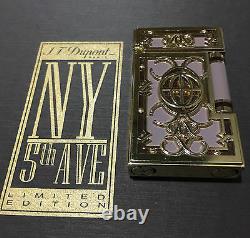 St Dupont Ny 5th Ave Ligne 2 Line 2 Limited Edition Gold Lighter Purple Lacquer