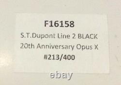 St Dupont Opus X Linge 2 Line 2 Limited Edition Gold Lighter Black Lacquer 20th