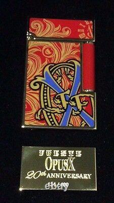 St Dupont Opus X Linge 2 Line 2 Limited Edition Gold Lighter Red Lacquer 2oth An