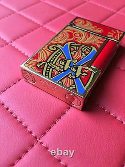 St Dupont Opus X Linge 2 Line 2 Limited Edition Gold Lighter Red Lacquer 2oth An