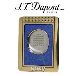 St Dupont Partagas Maestra Line Ligne 2 Cigar Lighter Limited Edition Gold Blue