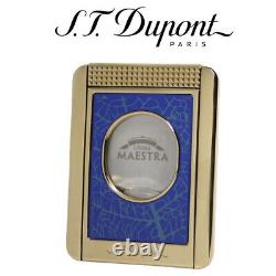 St Dupont Partagas Maestra Line Ligne 2 Cigar Lighter Limited Edition Gold Blue