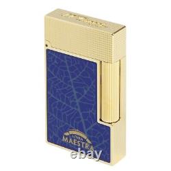 St Dupont Partagas Maestra Maxijet Cigar Lighter Limited Edition Gold Blue
