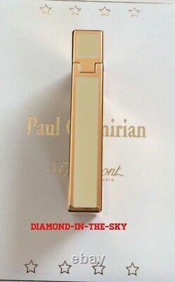 St Dupont Paul Garmirian Pg Line 2 Limited Edition Gold Lighter White Lacquer Re