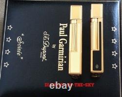 St Dupont Pg Matching Set Line 2 Limited Edition Lighters Gold Black White #167