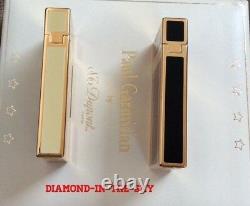 St Dupont Pg Matching Set Line 2 Limited Edition Lighters Gold Black White #167