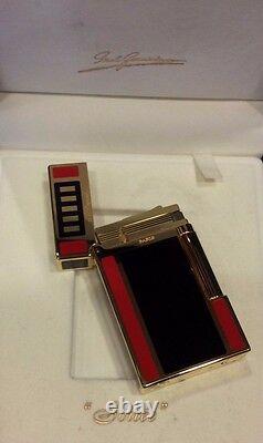 St Dupont Pg Matching Set Line 2 Limited Edition Lighters Gold Black White #167