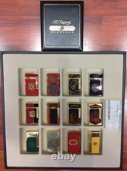 St Dupont Pg Matching Set Line 2 Limited Edition Lighters Gold Black White #167