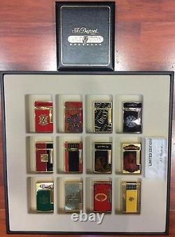 St Dupont Pg Matching Set Line 2 Limited Edition Lighters Gold Black White #167