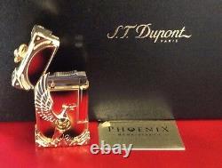 St Dupont Phoenix Renaissance Linge Line 2 Limited Edition Gold Lighter Red Lacq
