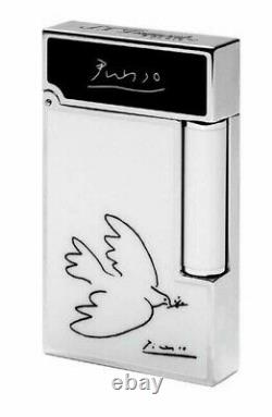 St Dupont Picasso Dove Line 2 Limited Edition Palladium Lighter Black Lacquer