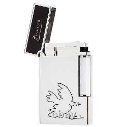 St Dupont Picasso Dove Line 2 Limited Edition Palladium Lighter Black Lacquer