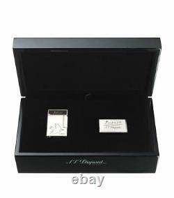 St Dupont Picasso Dove Line 2 Limited Edition Palladium Lighter Black Lacquer