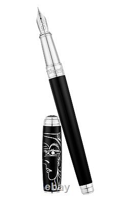 St Dupont Picasso Limited Edition Fountain Pen Black Lacquer Palladium 410046