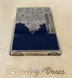 St Dupont Rendez-vous Moon Linge 2 Line 2 Limited Edition Silver Lighter Blue La