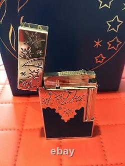 St Dupont Rendez-vous Moon Linge 2 Line 2 Limited Edition Silver Lighter Blue La