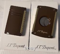 St Dupont Shiny Brown & Gold Maxijet Cutter 003409 3409 Limited Edition