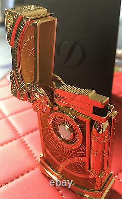 St Dupont Shoot The Moon Ligne Line 2 Limited Edition Gold Lighter Brown Lacquer