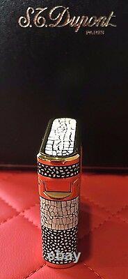 St Dupont Soubreny Maki E Limited Edition Eggshell Gold Lighter Lacquer Bnib