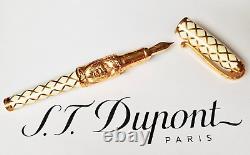 St Dupont Versailles Limited Edition Fountain Pen Gold White Lacquer 2006 #336