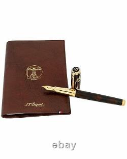 St Dupont Vitruvian Man Limited Edition Fountain Pen Blue Lacquer W Gold 410040l