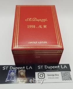 St Dupont White Flag Limited Edition Line Ligne 8 Matt Black Lighter 25120