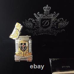 St Dupont White Knight Prestige Limited Edition Linge Line 2 Gold Lighter Lacque