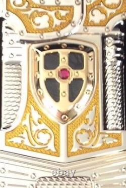 St Dupont White Knight Prestige Limited Edition Linge Line 2 Gold Lighter Lacque