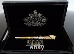 St Dupont White Knight Prestige Limited Edition Linge Line 2 Gold Lighter Lacque