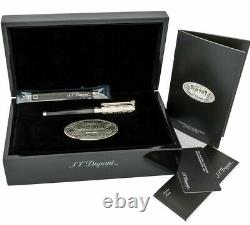 St Dupont Wild West Fountain Pen Limited Edition Platinum Black & Meteor Lacquer