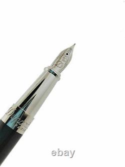 St Dupont Wild West Fountain Pen Limited Edition Platinum Black & Meteor Lacquer