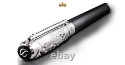 St Dupont Wild West Rollerball Pen Limited Edition Platinum Black Lacquer 412065