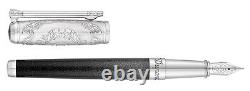 St Dupont Wild West Rollerball Pen Limited Edition Platinum Black Lacquer 412065