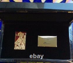 St Dupont Year Of The Goat Linge Line 2 Limited Edition Gold Lighter Red Lacquer