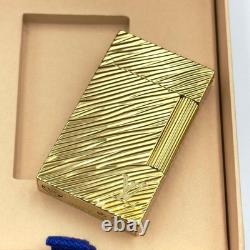 Unused S. T. Dupont Gas Lighter Gold Epi No Box Rare Limited Edition