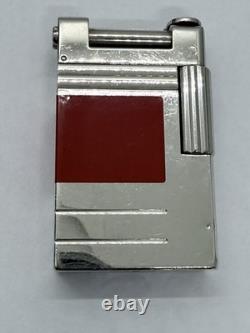 Vintage 1999 St Dupont Urban Limited Edition Platinum Finish Natural Red Lacquer