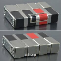 Working S. T. Dupont Gatsby ArtandTechnique Gas Lighter Silver withBox Limited Edit