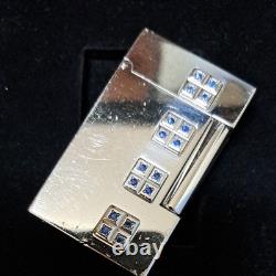 Working S. T. Dupont LINE 2 Sky and Fire Limited Edition Sapphire Lighter Refurb