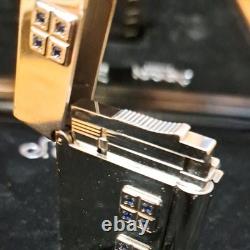 Working S. T. Dupont LINE 2 Sky and Fire Limited Edition Sapphire Lighter Refurb