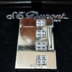 Working S. T. Dupont LINE 2 Sky and Fire Limited Edition Sapphire Lighter Refurb