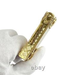 Working S. T. Dupont Versailles Gold White Gas Lighter Limited Edition 2686/1704