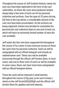 003 Jeff Gordon #24 Dupont Wrig Brothers Autographe 1/24 Car De Jgi Avec Coa