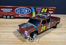 1998 JEFF GORDON DUPONT CHROMALUSION 164 ÉCHELLE DUALLY AVEC REMORQUE ÉDITION LIMITÉE